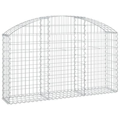 vidaXL íves horganyzott vas gabion kosár 150x30x80/100 cm