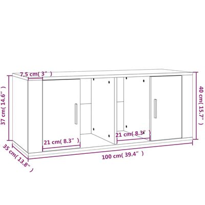 vidaXL szürke sonoma színű szerelt fa TV-szekrény 100 x 35 x 40 cm