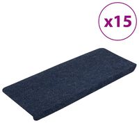 vidaXL 15 db kék öntapadó lépcsőszőnyeg 65x24,5x3,5 cm