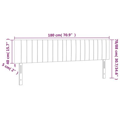 vidaXL fekete bársony LED-es fejtámla 180x5x78/88 cm