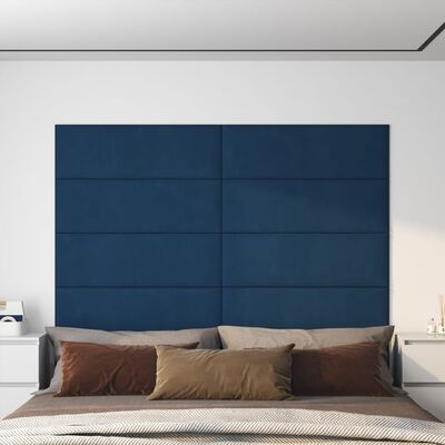 vidaXL 12 db kék bársony fali panel 90 x 30 cm 3,24 m²