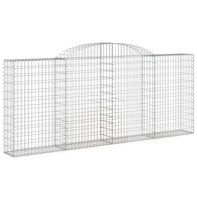 vidaXL 3 db íves horganyzott vas gabion kosár 300x30x120/140 cm