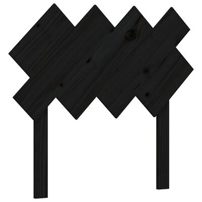 vidaXL fekete tömör fa ágykeret fejtámlával 90 x 200 cm
