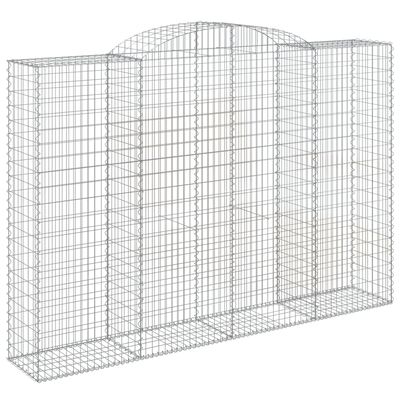 vidaXL 3 db íves horganyzott vas gabion kosár 300x50x200/220 cm