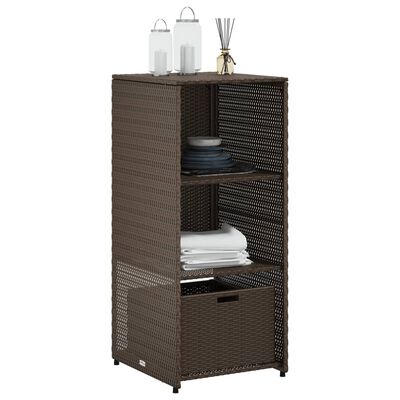 vidaXL barna polyrattan kerti tárolószekrény 50 x 55 x 115 cm