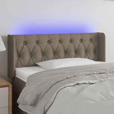 vidaXL tópszínű szövet LED-es fejtámla 103 x 16 x 78/88 cm