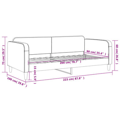 vidaXL fekete szövet kanapéágy 90 x 200 cm