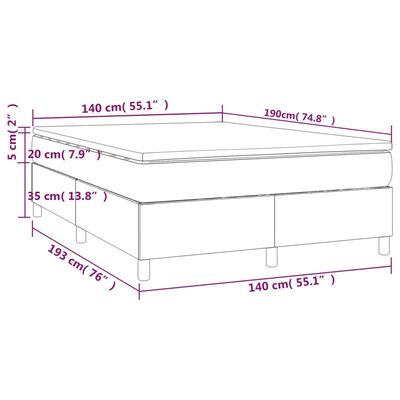 vidaXL fekete műbőr rugós ágy matraccal 140 x 190 cm