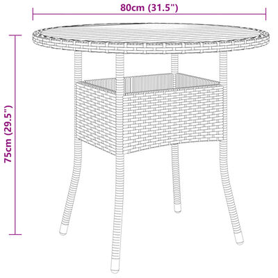 vidaXL 5 részes fekete polyrattan kerti étkezőgarnitúra