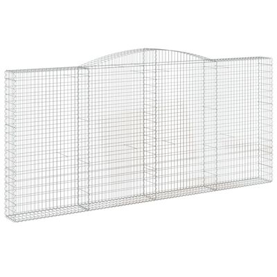 vidaXL 9 db íves horganyzott vas gabion kosár 400x30x180/200 cm