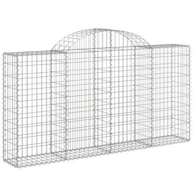 vidaXL 10 db íves horganyzott vas gabion kosár 200x30x100/120 cm