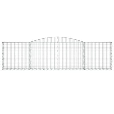 vidaXL 5 db íves horganyzott vas gabion kosár 400x30x100/120 cm