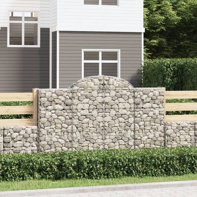 vidaXL 9 db íves horganyzott vas gabion kosár 200x30x120/140 cm