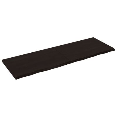 vidaXL sötétbarna kezelt tömör fa fürdőszobai pult 180x60x(2-4) cm