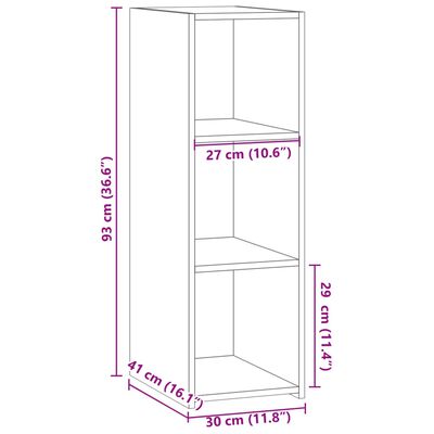 vidaXL betonszürke szerelt fa tálalószekrény 30 x 41 x 93 cm