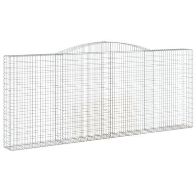 vidaXL 2 db íves horganyzott vas gabion kosár 400x30x160/180 cm