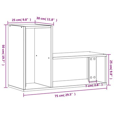 vidaXL 2 db sonoma tölgy színű szerelt fa TV-szekrény 75 x 30 x 50 cm