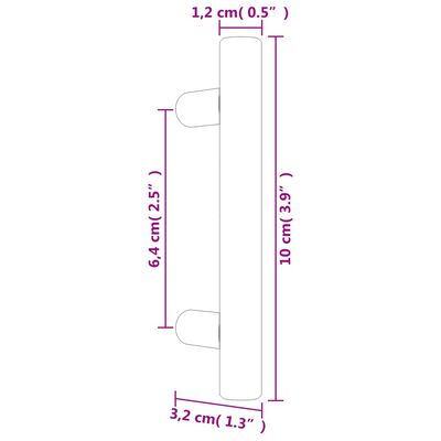 vidaXL 20 db ezüst rozsdamentes acél szekrényfogantyú 64 mm