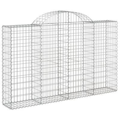 vidaXL 18 db íves horganyzott vas gabion kosár 200x30x120/140 cm