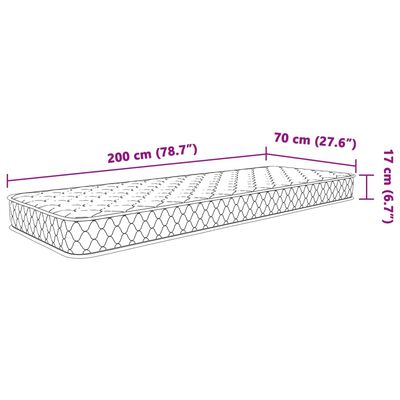 vidaXL fehér memóriahabos matrac 70 x 200 x 17 cm