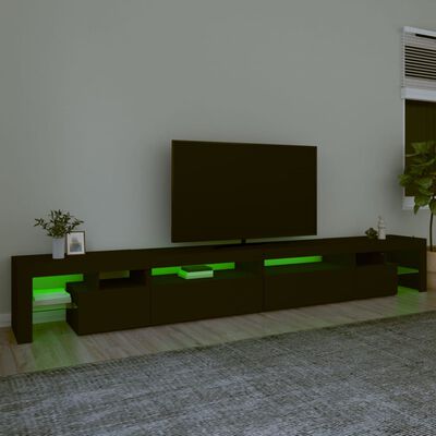 vidaXL fekete TV-szekrény LED-lámpákkal 290x36,5x40 cm