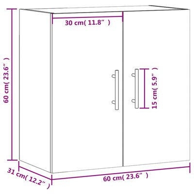 vidaXL sonoma tölgy színű szerelt fa faliszekrény 60 x 31 x 60 cm