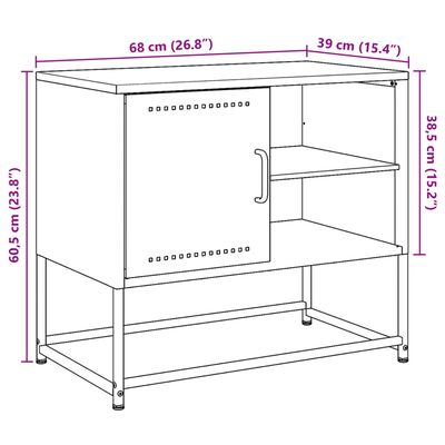 vidaXL rózsaszín acél TV-szekrény 100,5x39x60,5 cm