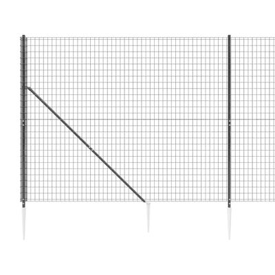 vidaXL antracitszürke dróthálós kerítés cövekekkel 1,8 x 10 m