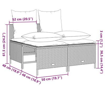 vidaXL 4 részes bézs polyrattan kerti ülőgarnitúra párnákkal