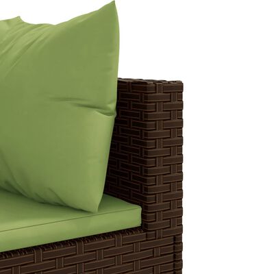 vidaXL 6 részes barna polyrattan kerti ülőgarnitúra párnákkal