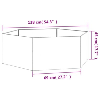 vidaXL rozsda színű corten acél növénytartó 138x120x45 cm