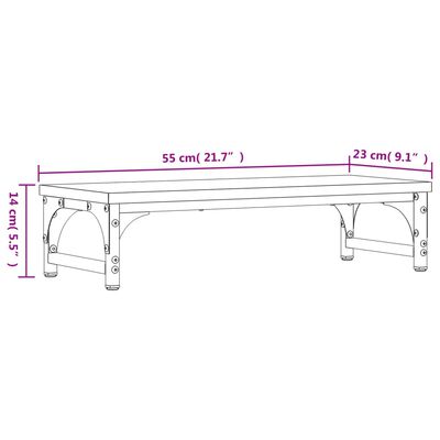 vidaXL barna tölgyszínű szerelt fa monitorállvány 55 x 23 x 14 cm