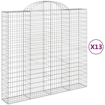 vidaXL 13 db íves horganyzott vas gabion kosár 200x50x180/200 cm