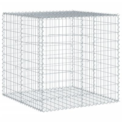 vidaXL horganyzott vas gabion kosár fedéllel 100 x 100 x 100 cm