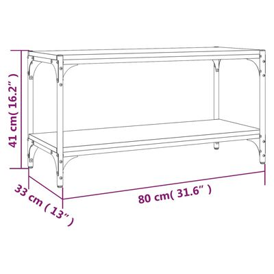 vidaXL sonoma tölgy színű szerelt fa és acél TV-szekrény 80x33x41 cm