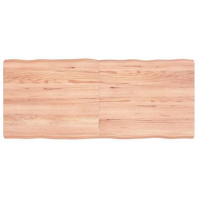 vidaXL világosbarna kezelt tömör asztallap 140x60x(2-6) cm