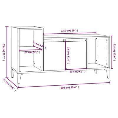 vidaXL betonszürke szerelt fa TV-szekrény 100 x 35 x 55 cm