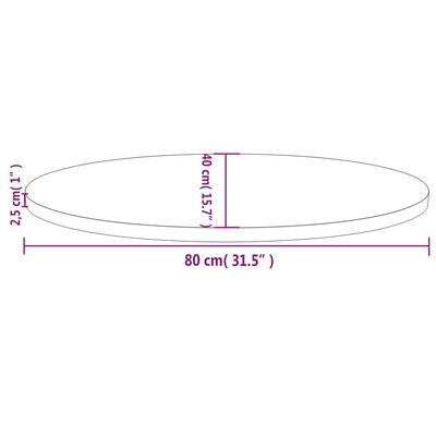 vidaXL tömör fenyőfa ovális asztallap 80x40x2,5 cm