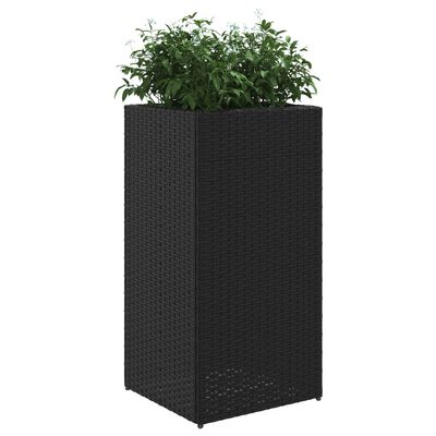 vidaXL 2 db fekete polyrattan kerti ültetőláda 40x40x80 cm