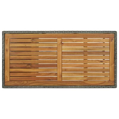 vidaXL szürke polyrattan bárasztal tárolópolccal 120 x 60 x 110 cm