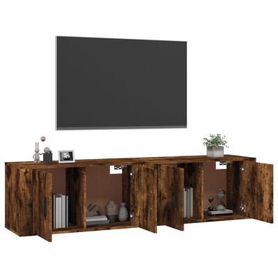 vidaXL 2 db füstös tölgy színű fali TV-szekrény 80 x 34,5 x 40 cm