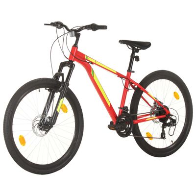 vidaXL 21 sebességes piros mountain bike 27,5 hüvelykes kerékkel 38 cm