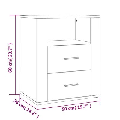 vidaXL betonszürke szerelt fa éjjeliszekrény 50 x 36 x 60 cm