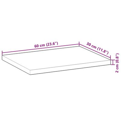 vidaXL 3 db kezeletlen tömör akácfa függőpolc 60 x 30 x 2 cm