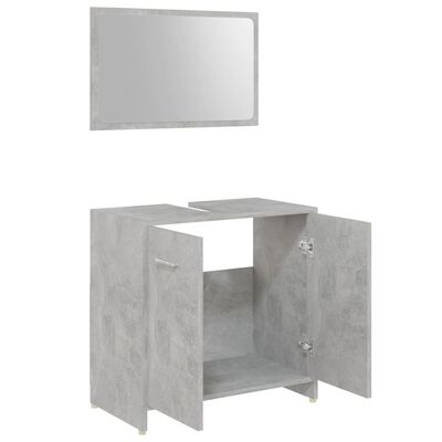 vidaXL 4 részes betonszürke szerelt fa fürdőszobai bútorszett