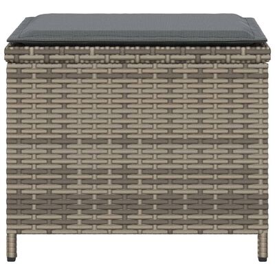 vidaXL 4 db szürke polyrattan kerti szék párnával 40 x 40 x 35 cm