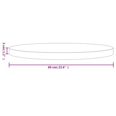 vidaXL fekete tömör fenyőfa kerek asztallap Ø60 x 3 cm