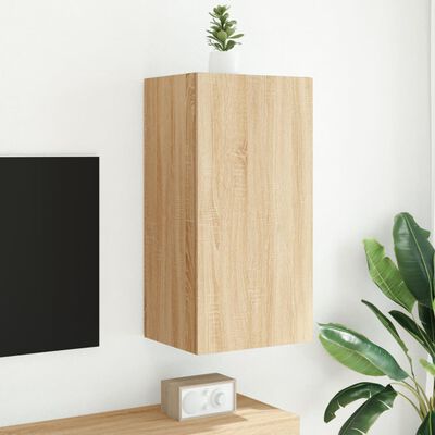 vidaXL sonoma tölgy színű fali TV-szekrény LED-ekkel 40,5x35x80 cm