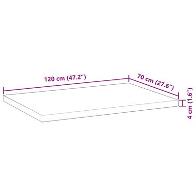 vidaXL kezeletlen tömör akácfa íróasztallap 120 x 70 x 4 cm