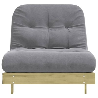 vidaXL tömör impregnált fenyőfa futon kanapéágy matraccal 80x206x11 cm